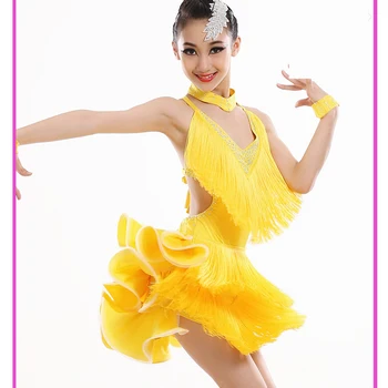 Latin Dance Dress For Girls Yellow V Collar Sleeveless Lace Princess Dance Skirt Clothes Tango Dress Latin Dance Dresses BL1667
Latin Dance Dress For Girls Yellow V Collar Sleeveless Lace Princess Dance Skirt Clothes Tango Dress Latin Dance Dresses BL1667