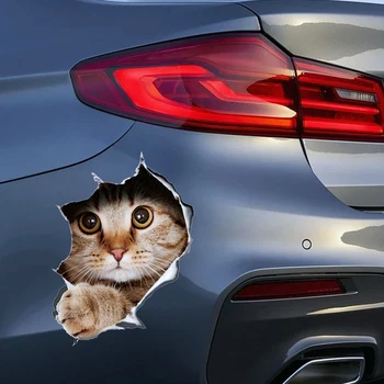 

13*17cm Fashion Car Stickers 3D Stereo Anime Funny Creative Personality Kitten Dog Simulation Stickers Car Styling Accessories