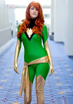 (SUP129) X- Men Jean Grey Phoenix Green And Gold Lycra Shiny Female Superhero Costume Cosplay Zentai Halloween Party Costume
(SUP129) X- Men Jean Grey Phoenix Green And Gold Lycra Shiny Female Superhero Costume Cosplay Zentai Halloween Party Costume