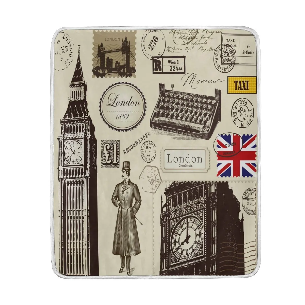 Vintage Symbol of London Stamp Blanket Soft Warm Cozy Bed Couch Lightweight Polyester Blanket Throw
Vintage Symbol of London Stamp Blanket Soft Warm Cozy Bed Couch Lightweight Polyester Blanket Throw