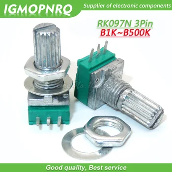 5pcs RK097N 5K 10K 20K 50K 100K 500K B5K with a switch audio 3pin shaft 15mm amplifier sealing potentiometer IGMOPNRQ