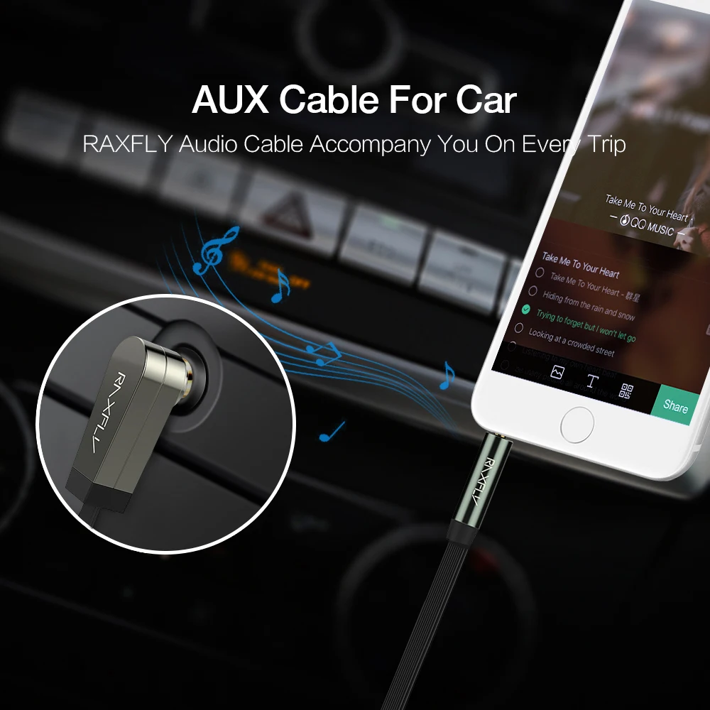 Raxfly 3.5 мм аудио кабель для автомобиля Динамик без каблука Джек мужчинами Aux 90