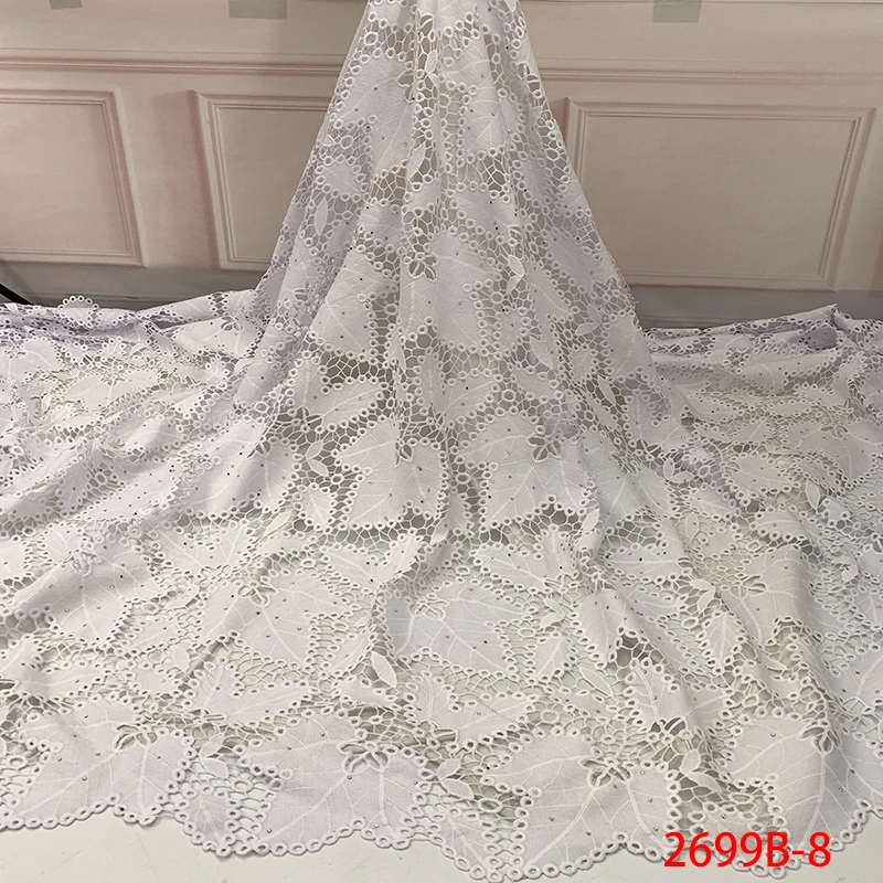 Latest Nigerian Milk Fiber cord Lace White Embroidery Lace Fabric High Quality African French Lace Fabric For Wedding NA2699B-5
Latest Nigerian Milk Fiber cord Lace White Embroidery Lace Fabric High Quality African French Lace Fabric For Wedding NA2699B-5