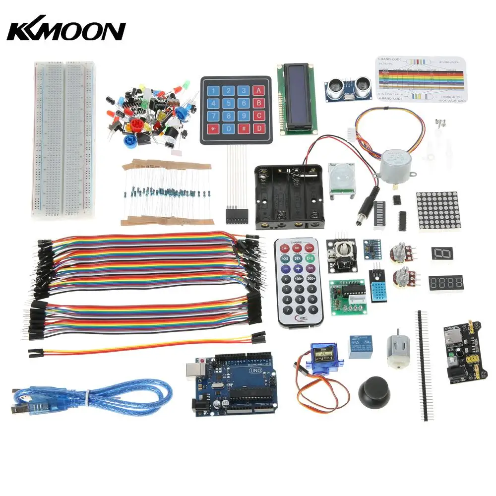Базовый Обучающий набор Ultimate Starter для Arduino UNO R3 с шаговым двигателем LCD1602