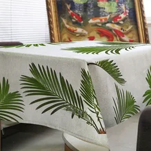 Tablecloth Tropical-Plants Decorate Rectangulaire Nappe Round Green The on Wedding Coconut-Leaves