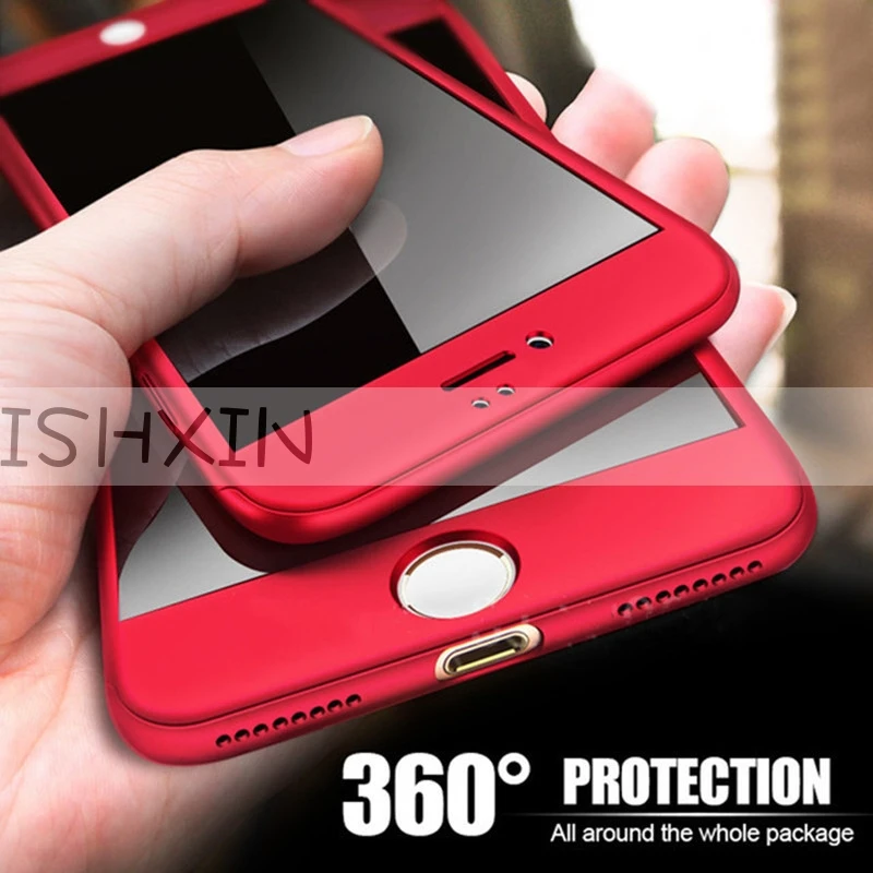 Xiaomi Redmi Note 6 Pro 360 Degree Full Protection Hard Plastic Case With Tempered Glass Global Version |