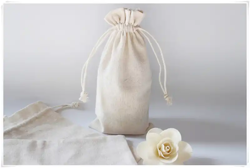 logo printing cotton gift bags wedding gift drawstring bags
