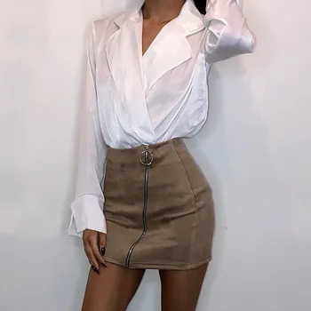 Women's Suede Leather Mini Skirts Sexy High Waist Zip Lace Up Preppy Short Mini Pencil Skirt Solid Color Bodycon
Women's Suede Leather Mini Skirts Sexy High Waist Zip Lace Up Preppy Short Mini Pencil Skirt Solid Color Bodycon