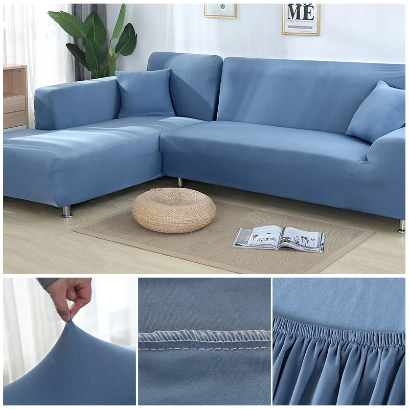 L shaped Solid Sofa Cover with Elastic for Sectional and Corner Sofa with Deep Gap Suitable in Living Room and Office 10 L shaped Solid Sofa Cover with Elastic for Sectional and Corner Sofa with Deep Gap Suitable in Living Room and Office 15