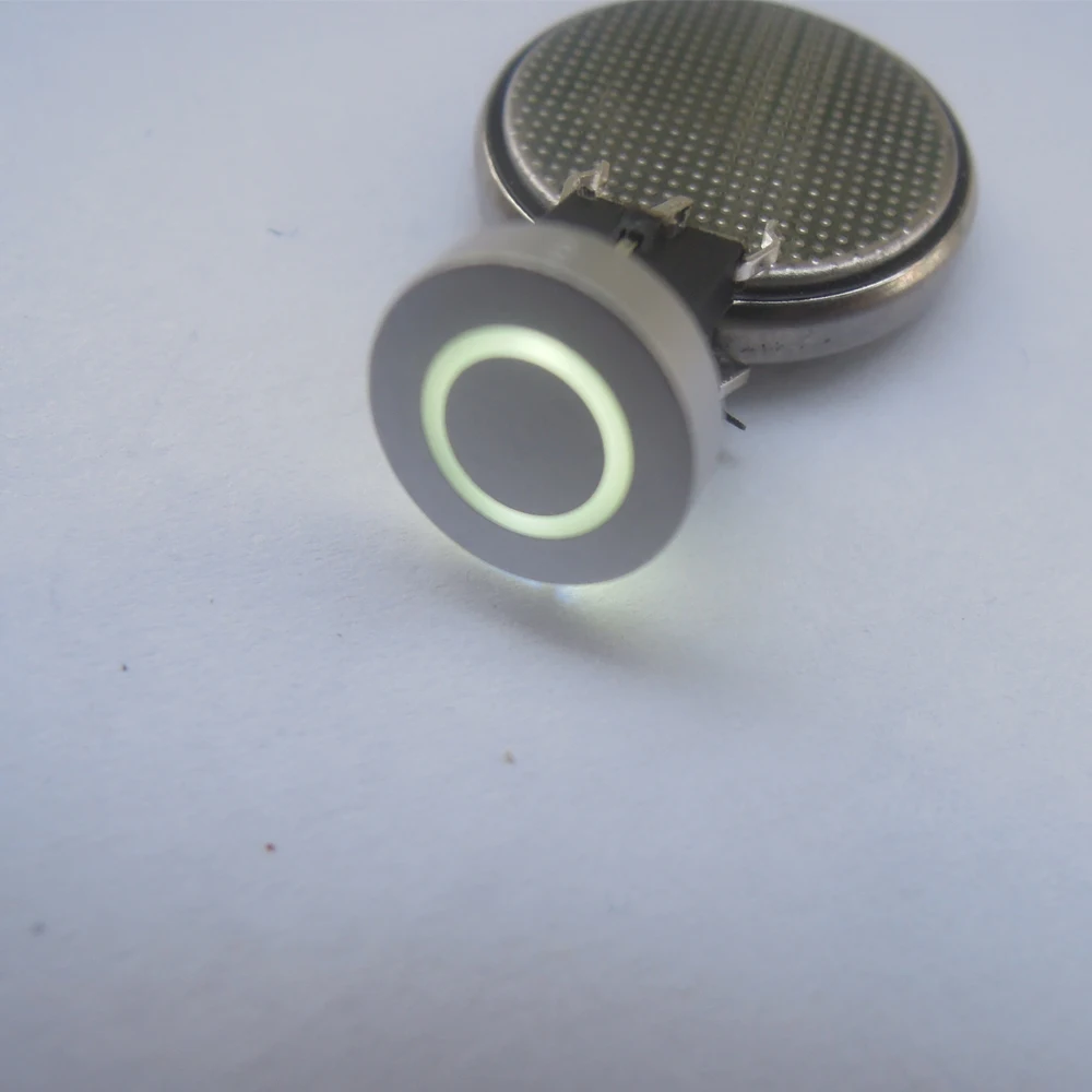 

5pcs 10mm White LED Cap CIRCLE 12V 50mA Momentary Tact Push Button Switch