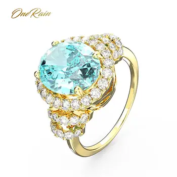 OneRain Luxury 100% 925 Sterling Silver Oval Ruby Aquamarine Gemstone Yellow Gold Ring Diamonds Band Jewelry Wholesale
OneRain Luxury 100% 925 Sterling Silver Oval Ruby Aquamarine Gemstone Yellow Gold Ring Diamonds Band Jewelry Wholesale