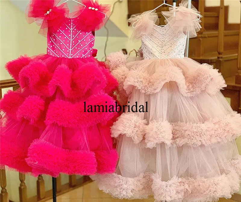 Luxury Crystals Ball Gown Flower Girls Dresses For Wedding 2019 Pink Ruffles Cheap Tulle Girls Birthday First Communion Gowns
Luxury Crystals Ball Gown Flower Girls Dresses For Wedding 2019 Pink Ruffles Cheap Tulle Girls Birthday First Communion Gowns