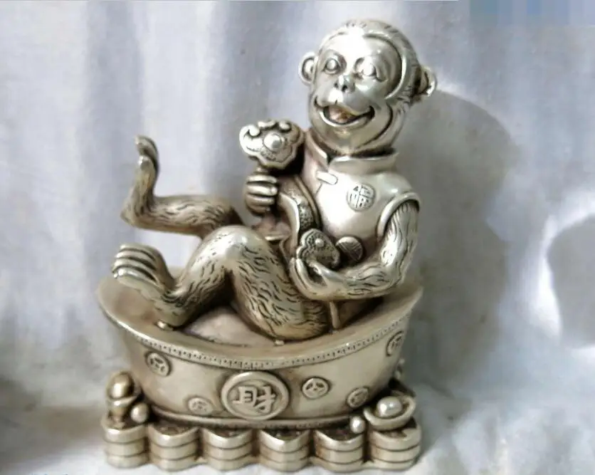 free China Silver carved sculpture fine Yuan Bao as one wishes Monkey Statue fast
free China Silver carved sculpture fine Yuan Bao as one wishes Monkey Statue fast