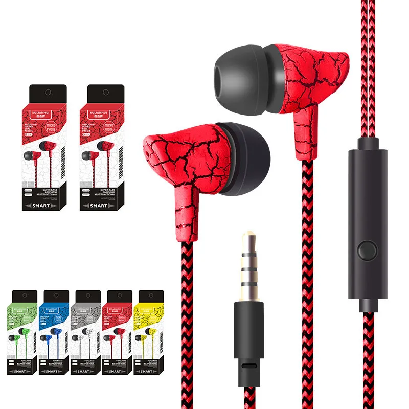 3.5mm Crack Woven Cord Wired Headphone in-Ear Earbuds with Mic Call Talking Music Headset Earphones
3.5mm Crack Woven Cord Wired Headphone in-Ear Earbuds with Mic Call Talking Music Headset Earphones
