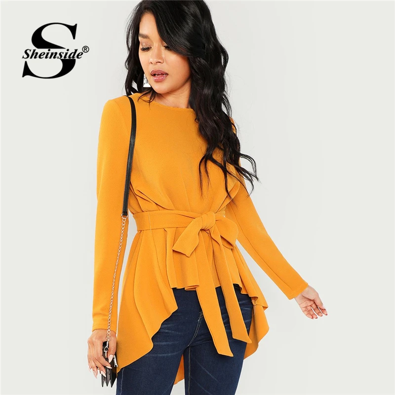 Sheinside Ginger Elegant Blouse Women Self Belted Asymmetrical Hem Top Office Ladies Workwear Womens Shirt Long Sleeve Blouses
Sheinside Ginger Elegant Blouse Women Self Belted Asymmetrical Hem Top Office Ladies Workwear Womens Shirt Long Sleeve Blouses