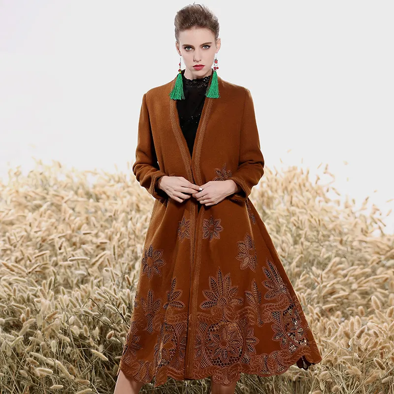 Autumn winter trench coats women outerwear vintage Elegant Floral wool embroidery loose plus size lady overcoat female M-XXXL
Autumn winter trench coats women outerwear vintage Elegant Floral wool embroidery loose plus size lady overcoat female M-XXXL
