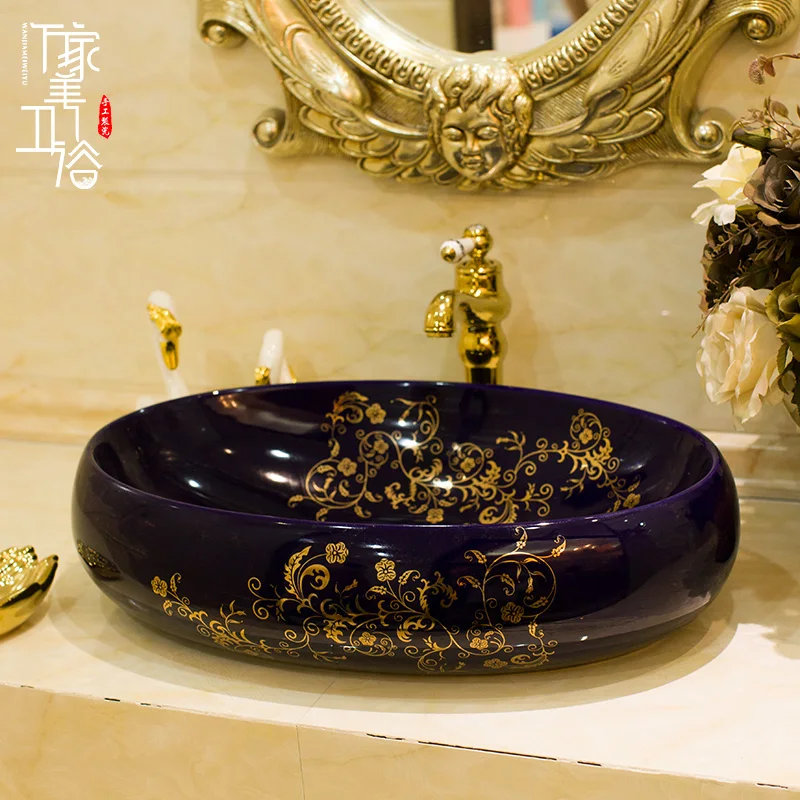 Wonga counter basin ceramic bathroom wash basin wash basin art basin oval eternal life flowers
Wonga counter basin ceramic bathroom wash basin wash basin art basin oval eternal life flowers