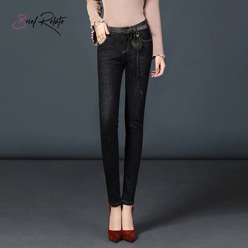 Brief Relate Black Casual Lady Jeans Durable Denim Elastic Pencil Pants Full-length Mid-waist Regualr Daily Wear
Brief Relate Black Casual Lady Jeans Durable Denim Elastic Pencil Pants Full-length Mid-waist Regualr Daily Wear