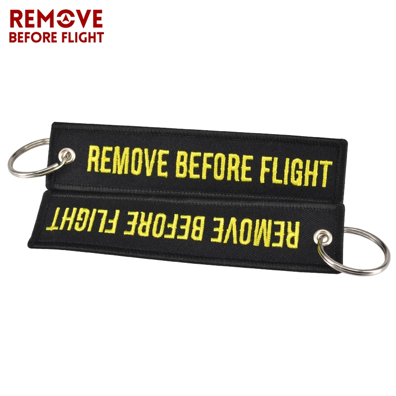 Fashion Jewelry Keychain for Cars and Motorcycles Embroidery Key Chain Key Fobs REMOVE BEFORE FLIGHT Black Keychain Safety Tag (6)