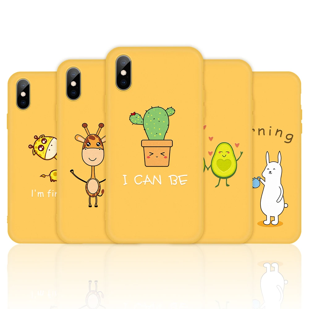 Желтый чехол с рисунком для телефона Xiaomi Redmi 7 7A 6A 6 Pro Note 5 K20 Mi A2 Lite мультяшным