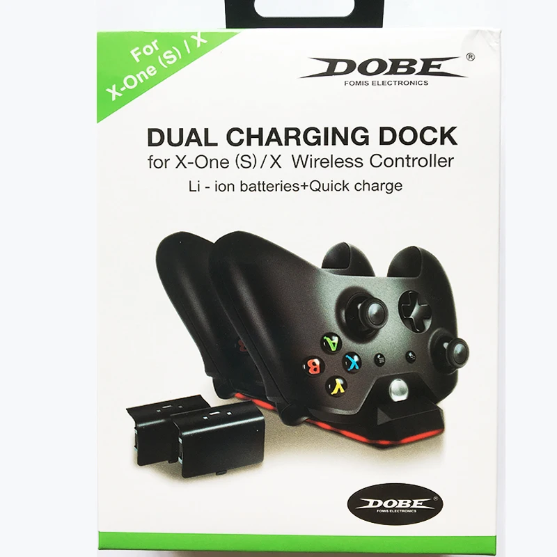 Quick Dual Charging Dock Station Gamepad fast charger with 2 Rechargeable Batteries for XBOX ONE, Xbox One S for Xbox one X
Quick Dual Charging Dock Station Gamepad fast charger with 2 Rechargeable Batteries for XBOX ONE, Xbox One S for Xbox one X