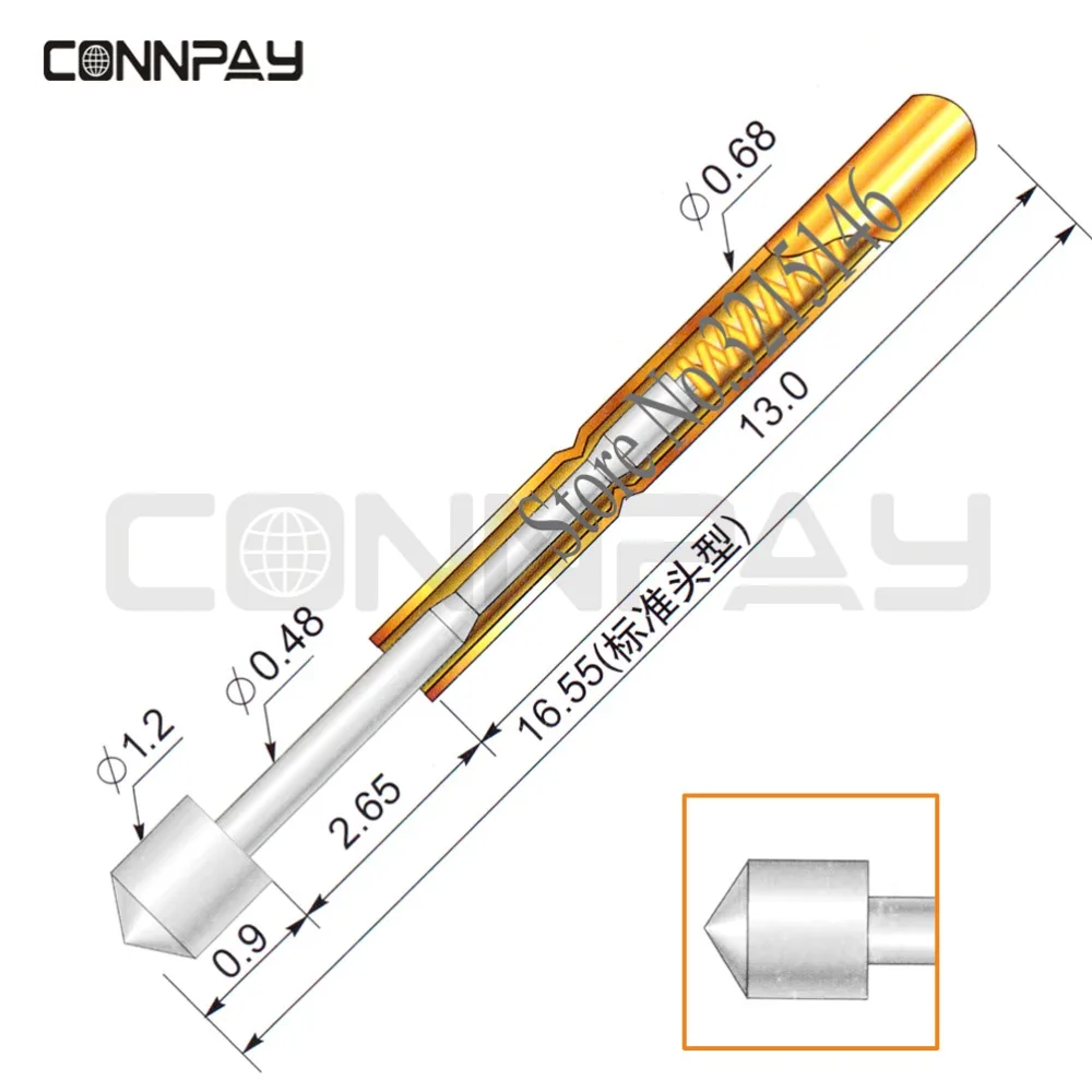 100Pcs in a Pack Dia 1.2mm P50-E3 Spring Test Probes Pogo Pin Length 16.55mm Stroke Spring Froce:75g Tool Wholesale
100Pcs in a Pack Dia 1.2mm P50-E3 Spring Test Probes Pogo Pin Length 16.55mm Stroke Spring Froce:75g Tool Wholesale