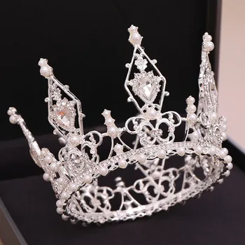 GETNOIVAS Gold Color Full Round Tiaras Hair Jewelry Crystal Pearl Diadem Women Crown Wedding Bridal Hair Accessories SL
GETNOIVAS Gold Color Full Round Tiaras Hair Jewelry Crystal Pearl Diadem Women Crown Wedding Bridal Hair Accessories SL