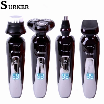 Surker 4 in 1 Electric Shaver Rotary Waterproof Men Razor Rechargeable trims shaver Multifunction Cordless Male afeitadora
Surker 4 in 1 Electric Shaver Rotary Waterproof Men Razor Rechargeable trims shaver Multifunction Cordless Male afeitadora