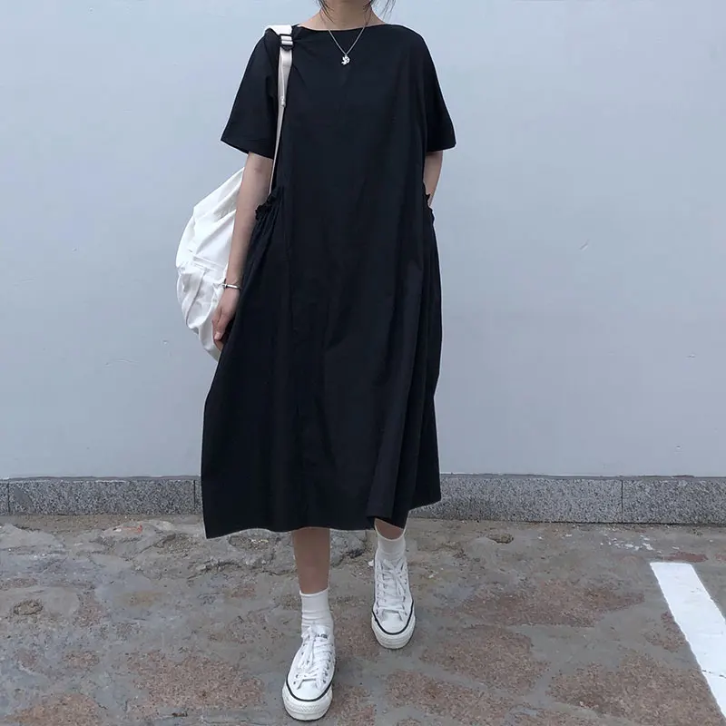 3 colors summer dress 2019 vintage style solid color short sleeve big pocket long dress womens (X562)
3 colors summer dress 2019 vintage style solid color short sleeve big pocket long dress womens (X562)