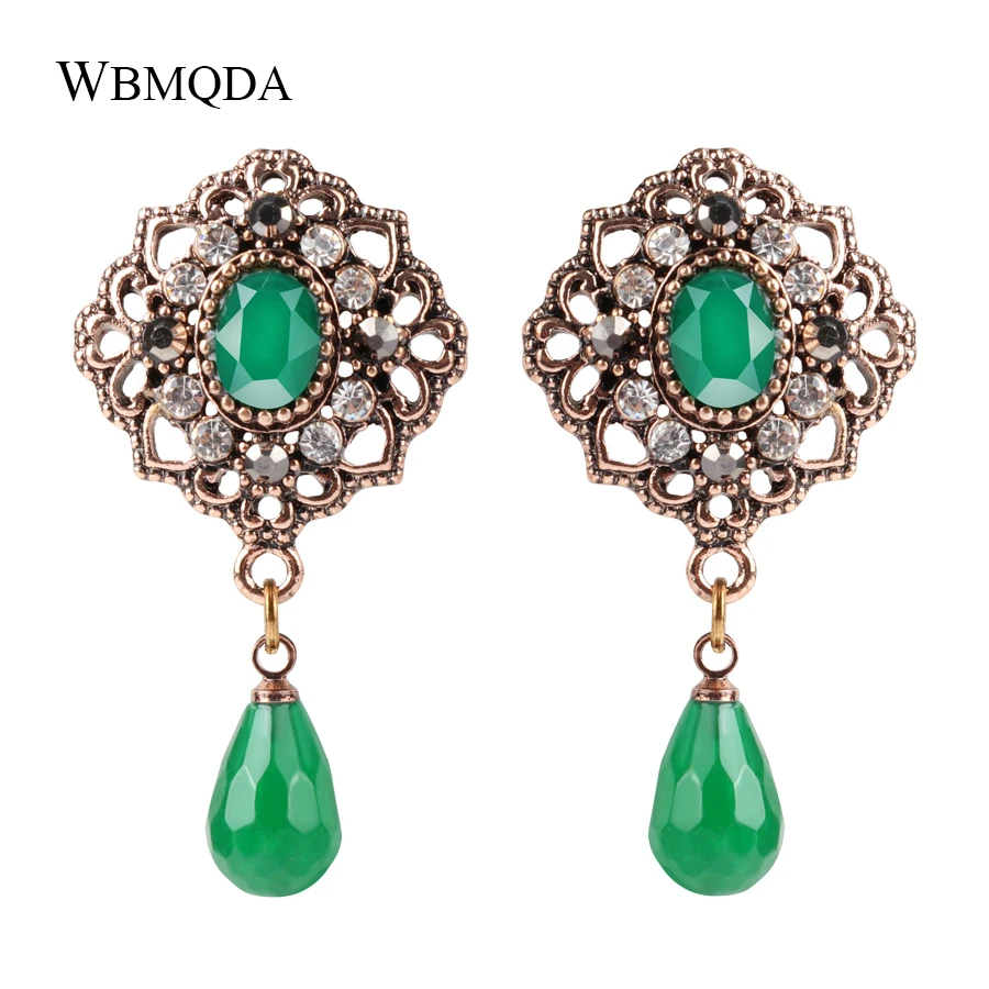 Ethnic Natural Stone Drop Earrings For Women Antique Gold Color Green Crystal Earrings Bohemian Jewelry Gift
Ethnic Natural Stone Drop Earrings For Women Antique Gold Color Green Crystal Earrings Bohemian Jewelry Gift