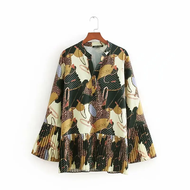 women retro printing hem pleated patchwork loose smock blouse shirts women long sleeve casual femininas chemise blusas LS2932
women retro printing hem pleated patchwork loose smock blouse shirts women long sleeve casual femininas chemise blusas LS2932