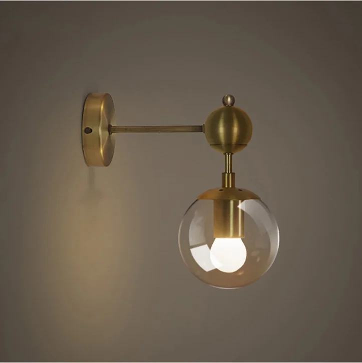 Indoor Modern Light LED Wall Lamp Brass Finish Clear Glass Lamp Shade Vintage E27 Wall Lamps Fixture Wall Lamp
Indoor Modern Light LED Wall Lamp Brass Finish Clear Glass Lamp Shade Vintage E27 Wall Lamps Fixture Wall Lamp