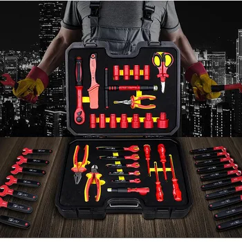 VDE certified 1000V pressure insulated electrician tool set electrician set 224220D/E
VDE certified 1000V pressure insulated electrician tool set electrician set 224220D/E