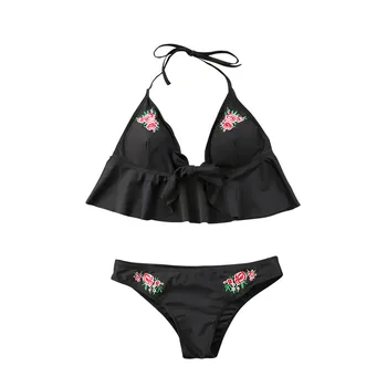 2018 Sexy Women bandage swimwear Black Flower Strappy Biquini bikini Bathing Suit Brazilian Swimsuit
2018 Sexy Women bandage swimwear Black Flower Strappy Biquini bikini Bathing Suit Brazilian Swimsuit