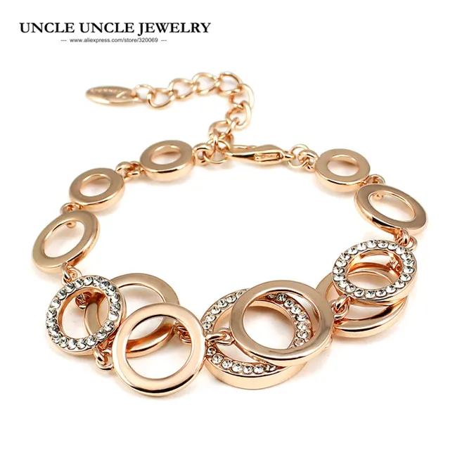 Multiple Circles Design Woman Bracelets Rose Gold Color Rhinestones Round Element Double Layer Lady Bracelet Wholesale Gift
Multiple Circles Design Woman Bracelets Rose Gold Color Rhinestones Round Element Double Layer Lady Bracelet Wholesale Gift