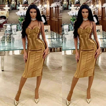 Elegant Spaghetti Strap PU Dress 2019 Champagne V Neck Sexy Backless Clubwear Solid Vestidos Celebrity Newest Party Wholesale
Elegant Spaghetti Strap PU Dress 2019 Champagne V Neck Sexy Backless Clubwear Solid Vestidos Celebrity Newest Party Wholesale