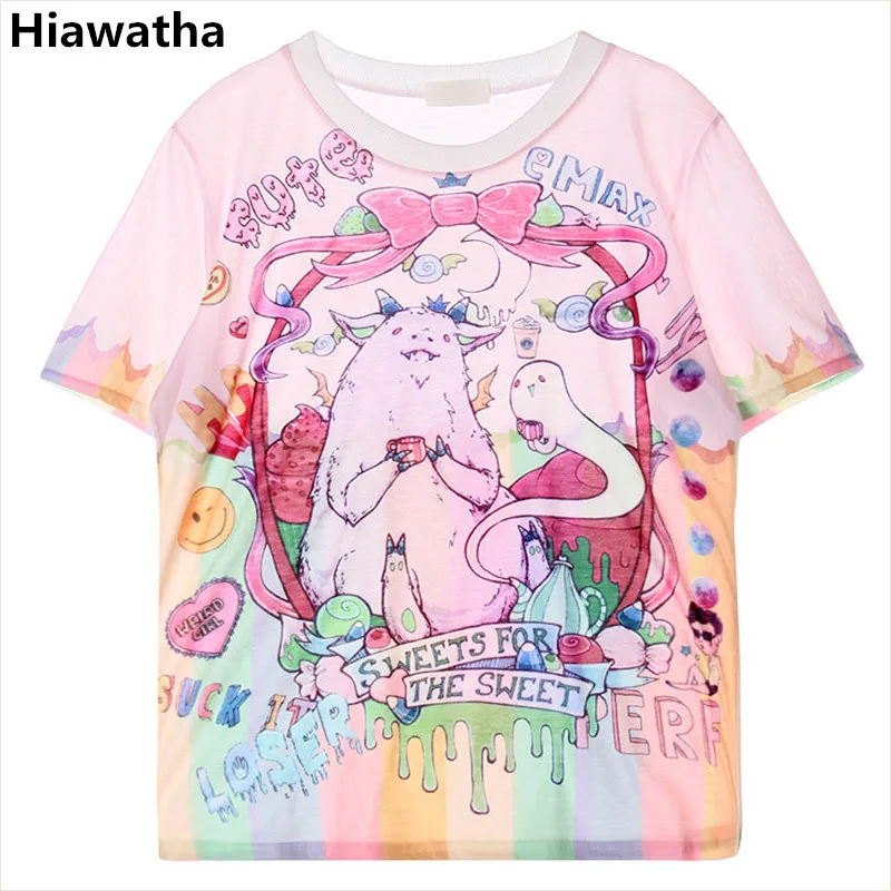 Hiawatha Women T Shirt Fashion Character Letters Printed T-Shirts Women's Summer Cool Short Sleeve Contrast Tops T1606
Hiawatha Women T Shirt Fashion Character Letters Printed T-Shirts Women's Summer Cool Short Sleeve Contrast Tops T1606