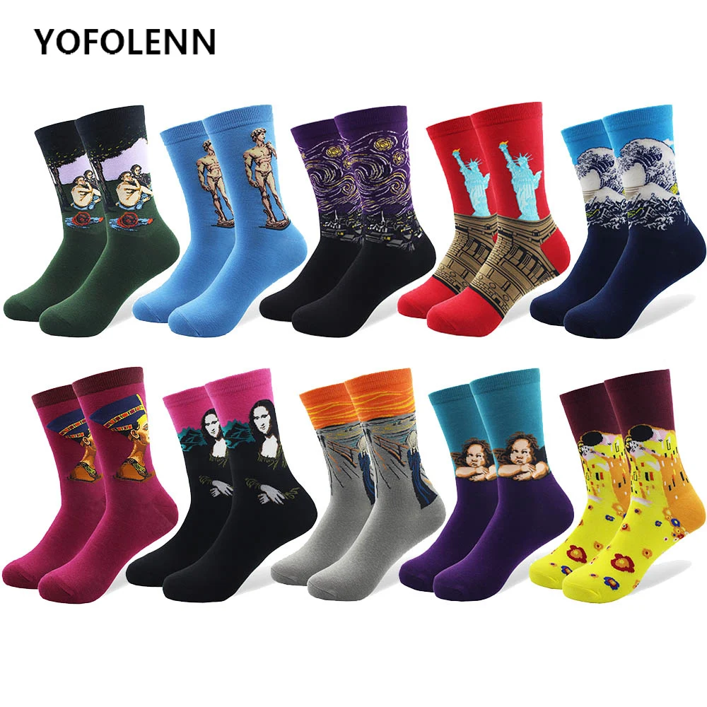 10 Pair/lot Combed Cotton Colorful Van Gogh Retro Oil Painting Men Socks cool casual Dress Crazy Funny Party Dress Crew Socks
10 Pair/lot Combed Cotton Colorful Van Gogh Retro Oil Painting Men Socks cool casual Dress Crazy Funny Party Dress Crew Socks