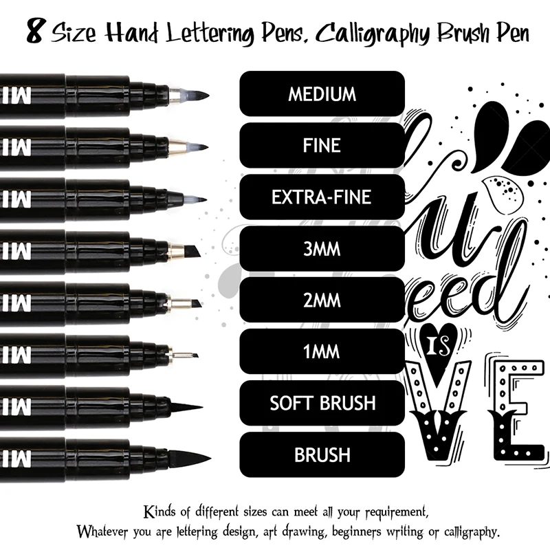 8Pcs Micron Neelde Drawing Line Calligraphy Pen Hand Lettering Pens Waterproof Pigment Sketch Markers Pen For Design Art Supplie
8Pcs Micron Neelde Drawing Line Calligraphy Pen Hand Lettering Pens Waterproof Pigment Sketch Markers Pen For Design Art Supplie