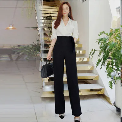 Clobee Women Spring Full Sleeve White Shirts With Bandage Wide Leg Pants Formal Pants Suits 2018 Elegant Pants Suits HJ341
Clobee Women Spring Full Sleeve White Shirts With Bandage Wide Leg Pants Formal Pants Suits 2018 Elegant Pants Suits HJ341