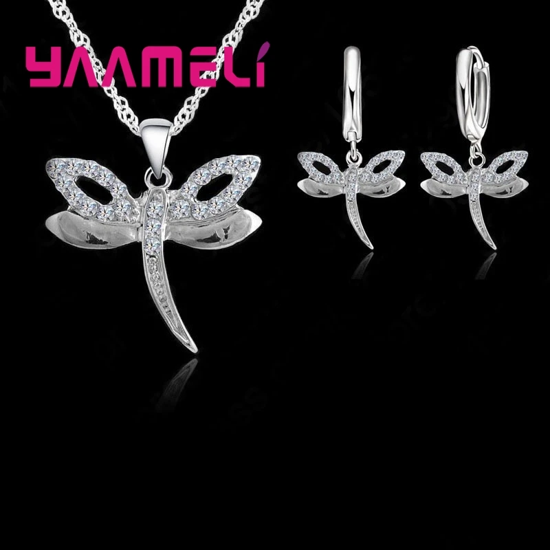 YAAMELI Modern Fashion 925 Sterling Silver Cubic Zircon Earring Necklace Jewelry Sets dragonfly Pendant Women Party Jewelry
YAAMELI Modern Fashion 925 Sterling Silver Cubic Zircon Earring Necklace Jewelry Sets dragonfly Pendant Women Party Jewelry