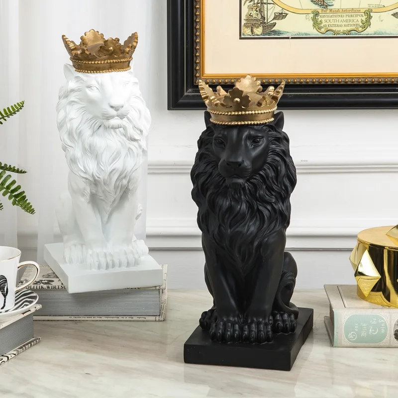 Big Europe Brief Creative Crown Lion statue Office desktop animals figurines Resin Lion home decoration resin sculpture
Big Europe Brief Creative Crown Lion statue Office desktop animals figurines Resin Lion home decoration resin sculpture