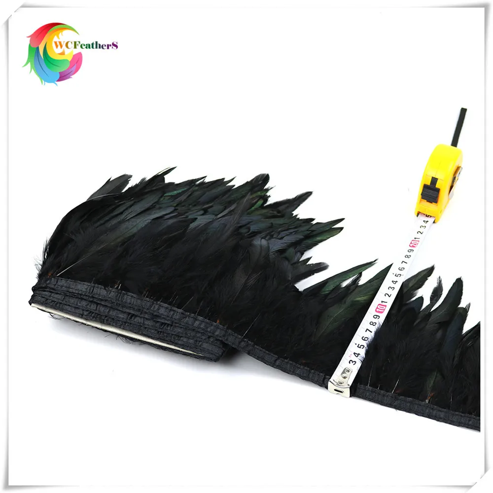 15 black rooster feather trims 5