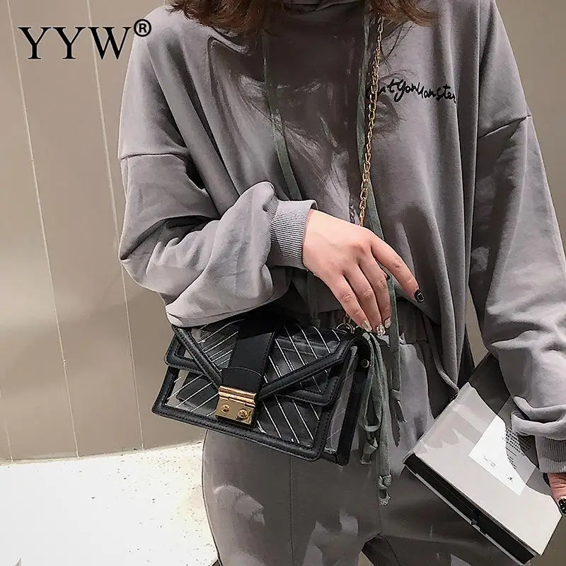 Hip Hop Style Small Square Cross Body Bag Women Transparent Bags For Women 2019 Fashion PVC Crossbody Bag Soft Surface Black
Hip Hop Style Small Square Cross Body Bag Women Transparent Bags For Women 2019 Fashion PVC Crossbody Bag Soft Surface Black