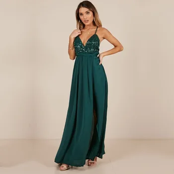 

Vestido De Festa Vadim Plus Size Direct Selling Solid Women Free Shipping 2020 Summer New Dresses Beads Waist Sexy Long Dress