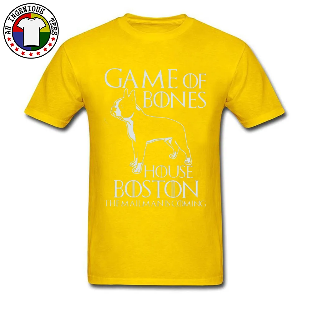 Game of bones house bosto24521 Tees Brand O Neck Slim Fit Short Sleeve 100% Cotton Fabric Mens Top T-shirts Unique Tops Tees Game of bones house bosto24521 yellow