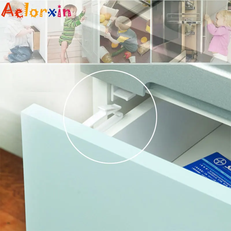 

4Pcs/Lot Child Safety Protection Invisible Latch Locks Drawer Lock Baby Safety Cabinet Lock Baby Security Cupboard Kids Safety