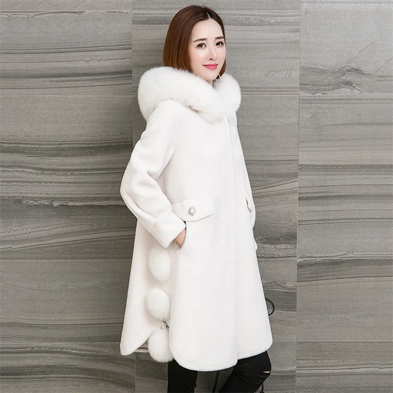 Fake fur winter coat women 2019 autumn beige new grain jacket female long section fox fur khaki loose delicate hooded coat CX769
Fake fur winter coat women 2019 autumn beige new grain jacket female long section fox fur khaki loose delicate hooded coat CX769