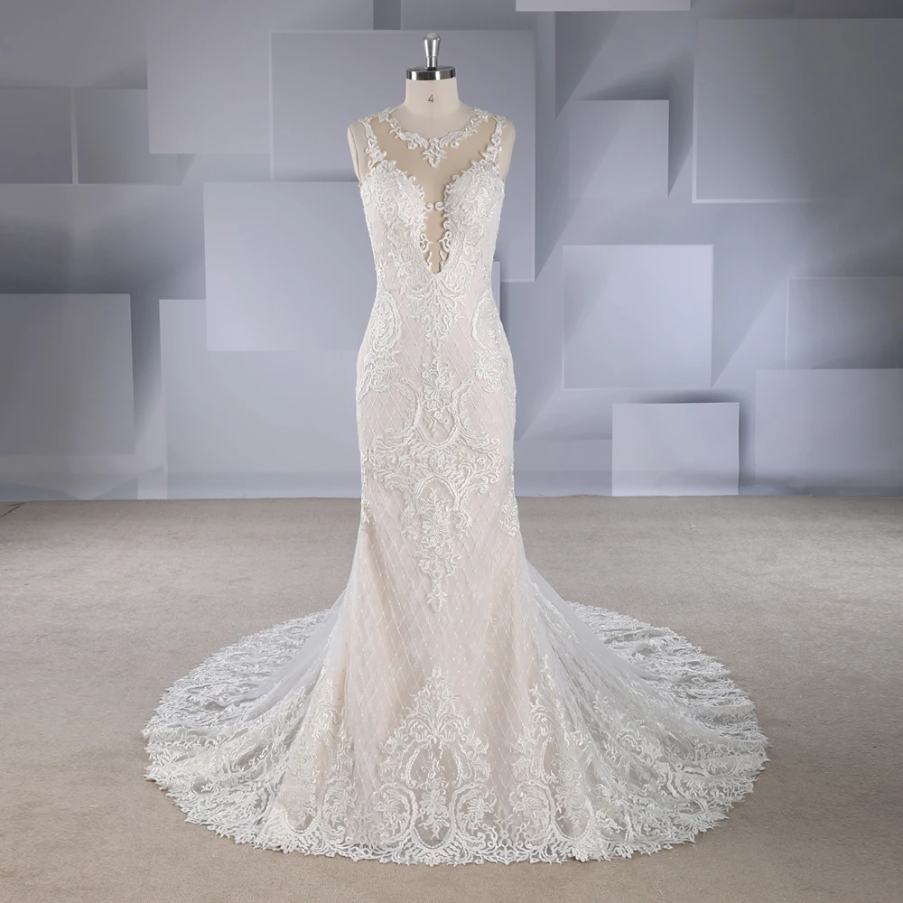Rosabridal Mermaid Wedding Dress Champagne Deep V Neck heavy beading lace appliques embroidery open back Trumpet bridal gown
Rosabridal Mermaid Wedding Dress Champagne Deep V Neck heavy beading lace appliques embroidery open back Trumpet bridal gown