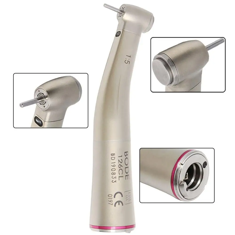 Dental 1:5 Contra Angle Handpiece LED Fibre Optic Dental Air Turbine Push 126CL Inner Spray
Dental 1:5 Contra Angle Handpiece LED Fibre Optic Dental Air Turbine Push 126CL Inner Spray